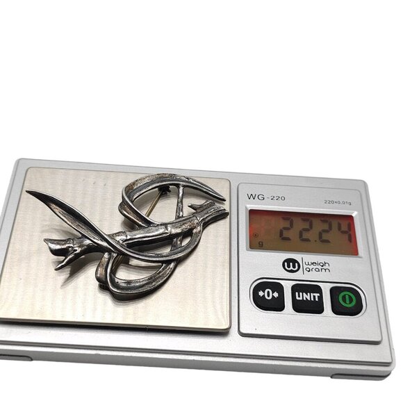 Ming's Hawaiian Hawaii Sugar Cane Brooch Pin Sterling Silver Vintage 22+grams - Picture 8 of 8